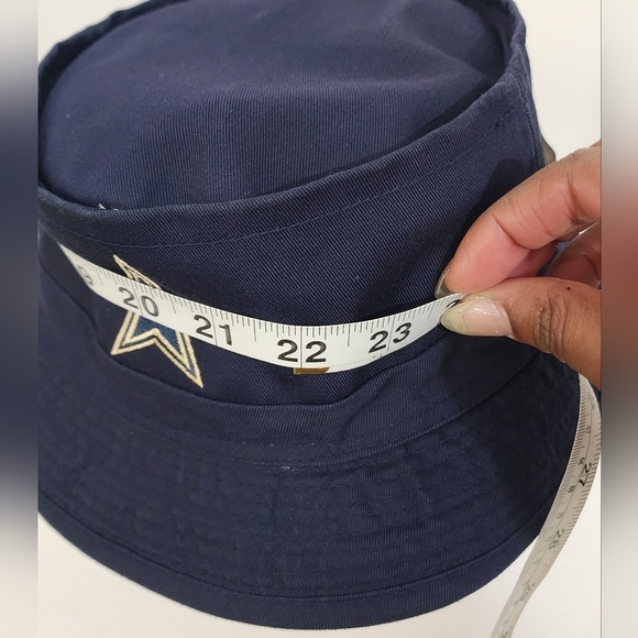 Dallas Cowboys Men's Vintage New Era Navy Blue Main Bucket Hat Front Logo Star - Picture 2 of 9